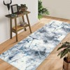 Washable Area Rug Contemporary Abstract Rug for Bedroom with Non Slip Backing Low Pile Soft Marble Printed Floor Carpet - 3 of 4