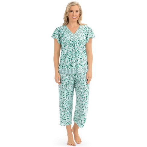 Collections Etc Border Print Capri Paisley Pajamas 2-piece Set Large ...