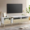 MAYEERTY Modern TV with 3 Drawers and Open Shelves, Medis Console Table for TVs up to 80", Entertainment Center forr Living Room - 3 of 4