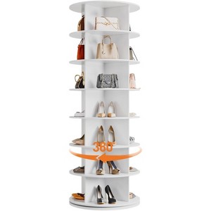 7 Tier Rotating Shoe Rack Tower, 360° Revolving Free Standing Spinning Shoe Organizer - 1 of 4