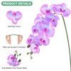 Unique Bargains Artificial Orchid Flowers Nine-headed Large Faux Phalaenopsis Silk Bouquets Real Touch 37 Inch - 2 of 4