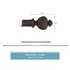 1-Inch Curtain Rod - Decorative Modern Turned Finials and Hardware for Home Decor - Adjustable to Fit 66 to 120-Inch Windows by Lavish Home - image 2 of 4