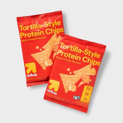 Tortilla Style Protein Chips - Nacho Cheese - 4.5oz/4pk - up&up™