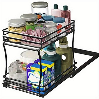 YIGII-Medium double wall sink push-pull basket