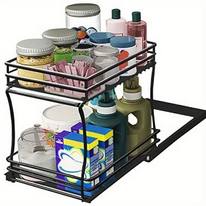 YIGII-Medium double wall sink push-pull basket - 1 of 4