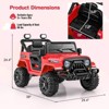 Costway 12V Kids Ride on Truck Car w/Remote Control, Threaded Wheels 3 Speeds LED Lights - 3 of 4