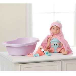 Madame Alexander 14" Small Wonders Sweet & Happy Baby Bath Set - 1 of 4