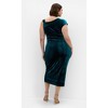 Women's Plus Size Vivi Velour Midi Dress - emerald | CITY CHIC - 2 of 4