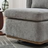 CAVINAS 25.2 "Wide Modern Chenille Swivel Accent Chair, Upholstered Lounge Chair with Metal Base and Pillow - 4 of 4