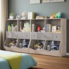 3-Tier Bookshelf & Toy Storage Organizer with 3 Drawers - Wooden Bookcase with Large Toy Storage Cabinet for Playroom, Hallway, School - 4 of 4