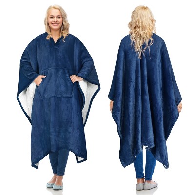 Women's Fuzzy Plush Fleece Full Lined Wrap Sweaters, Adult Wearable Blanket Cape, Super Warm Soft Cozy Gift for her - Catalonia