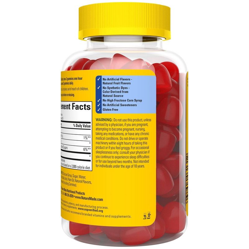 Nature Made Melatonin Maximum Strength 100% Drug Free Sleep Aid for Adults 10mg per serving Gummies, 5 of 8