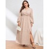 Women's Plus Size  Dress – Alluring Crossover V-Neck, Liquid Drape & High-Leg Slits for Captivating Evenings - 2 of 4
