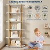 Acekool 6-Tier Wooden Bookshelf, 71" Industrial Tall Book Shelf with Metal Frame, Large Storage Rack for Living Room, Bedroom, Office, Rustic White - 4 of 4