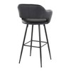 Fixed Faux Leather Contemporary Bar Stool with Low Back and Metal Legs for Home Bar or Kitchen (Set of 2) - 4 of 4