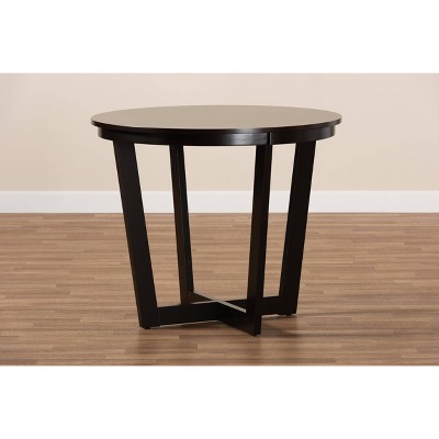Alayna Dark Brown 35" Round Wood Dining Table