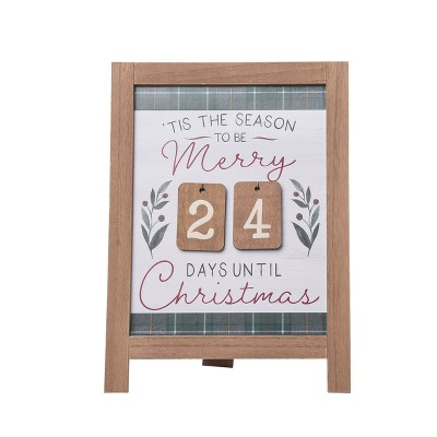 Transpac Wood 15.79 in. Multicolored Christmas Merry Countdown Set of 13