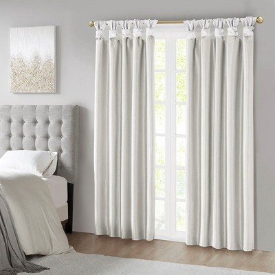 PAGED 50x84 Inch Polyester Twist Tab Lined Blackout Curtains,Faux Silk Sheen Base Face Fabric Curtain Panels for Living Room,Bedroom