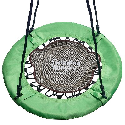 Swinging Monkey Giant 30 Inch Diameter 400 Pound Weight Capacity Weatherproof Outdoor Bungee Tree Saucer Swing, Green