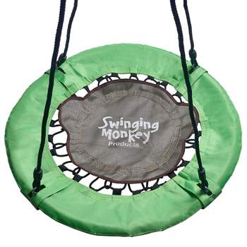 Swinging Monkey Giant 30 Inch Diameter 400 Pound Weight Capacity Weatherproof Outdoor Bungee Tree Saucer Swing, Green