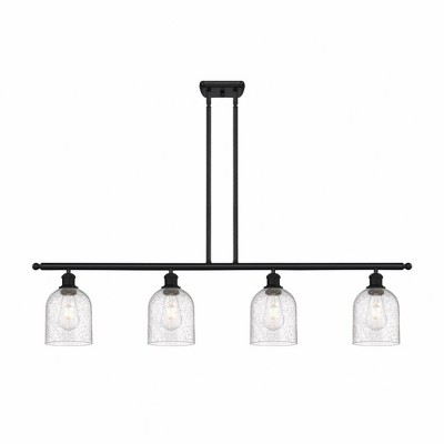 Bella - 4 Light Stem Hung Island In Industrial Style-10 Inches Tall and 48 Inches Wide