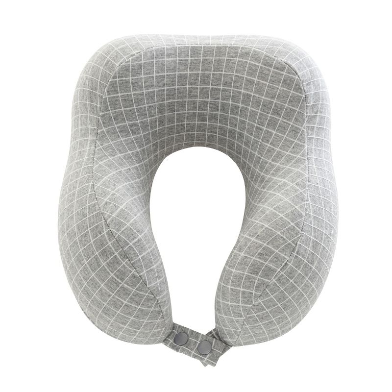 Travel Pillow - Memory Foam Pillow with Washable Cover - Neck Pillows for Sleeping on Airplanes, Trains, Cars, and Buses by Home-Complete (Gray), 2 of 5