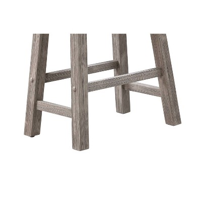 24" Gray Wood Saddle Counter Height Barstool