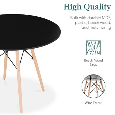 Compact Black and Oak 5-Piece Mid-Century Modern Dining Set