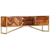 vidaXL TV Cabinet Brown Solid Sheesham Wood, Brass powder-coated iron - 2 of 4