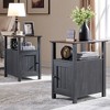 2 PCS Nightstand with Charging Station & Barn Door & Open Shelves，Farmhouse End Table for Bedroom, Living Room - 2 of 4