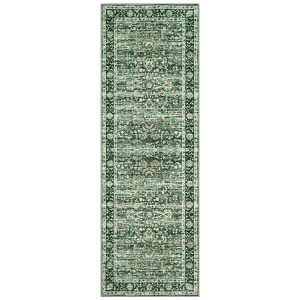 Fulvari Vintage Area Rug,Soft Distressed Print, Non-Slip, Machine Washable for Living Room, Bedroom, Dining Room, Office - 1 of 4