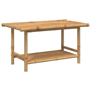 vidaXL Coffee Table Natural Bamboo Bamboo 35.4 x 19.7 x 17.7 in - 1 of 4