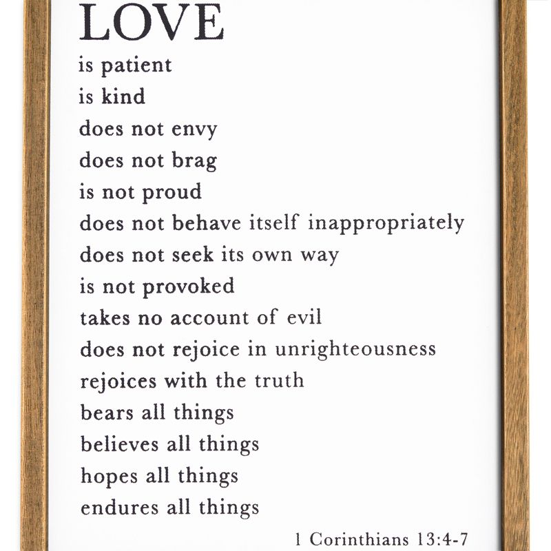 Farmlyn Creek Christian Religious Scripture Wall Art Decor, 1 Corinthians 13 4-7, Rustic Style Home Decorations, 11.75 x 15 In, 3 of 9