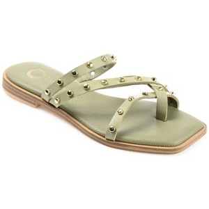 Journee Collection Womens Fanny Tru Comfort Foam Slide Low Block Heel Sandals Green 7.5 - 1 of 4