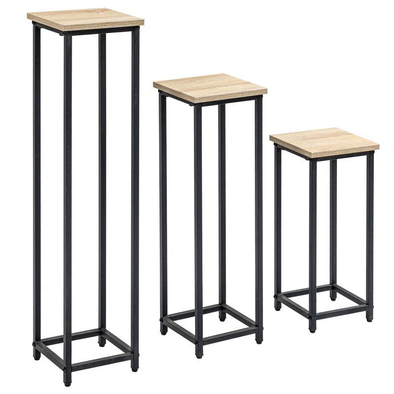 Outsunny Set of 3 Outdoor Plant Stand, Nesting Display End Table, Plant Shelf Corner Planter Pot Rack for Indoor Outdoor Home Patio Garden Decor, 4 of 7