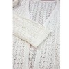 Amaryllis Women’s Open Front Crochet Knit Cardigan Lightweight Loose Fit 3/4 Sleeve Breezy - 3 of 4