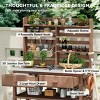 Coolbibila-64"H Outdoor Potting Bench Table With Lockable Wheels, Wood Outdoor Kitchen Island With Upper Hutch, Outdoor Storage For Grilling - 3 of 4