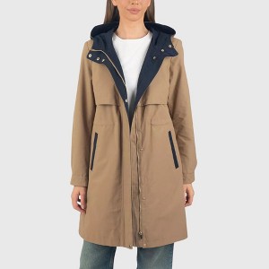 Alpine Swiss Tanya Womens Hooded Rain Jacket Long Raincoat Trench Coat Windbreaker - 1 of 4