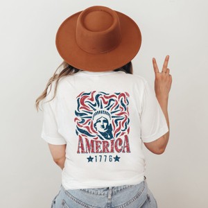 Simply Sage Market Statue Of Liberty America Front And Back Short Sleeve Tee - 1 of 4
