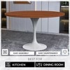 LeisureMod Verve Mid-Century Modern Table with a 48" Round MDF Tabletop and White Steel Pedestal Base for Kitchen and Dining Room - 3 of 4