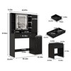 Makeup Vanity Desk with  Mirror, Lights, Power Outlet, Chair & Jewelry Cabinet - 2 of 4