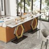 Modern Console Entryway Table with Geometric Base Sintered Stone Top - 3 of 4