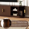 Sapphtopaz Modern TV Stand for TVs Up to 75" Fluted Entertainment Center with Sliding Tambour Door & Golden Handle TV Stands for Living Room - 4 of 4