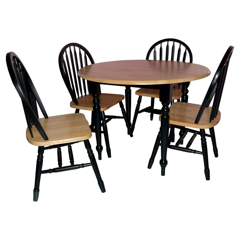 5pc Double Drop Leaf Dining Set Wood - Buylateral, 1 of 5