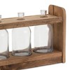 Bottle Vases in Wood Stand 15"L - 3 of 3
