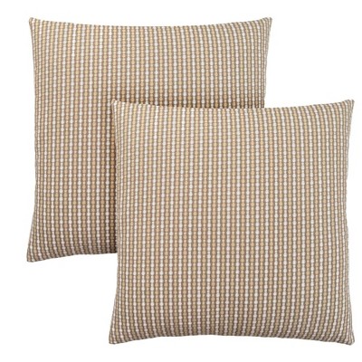 TopComfy Support Pillow Set of 2 Decorative Throw Pillows with Classic Dot Design for Sofa or Bed, Brown and Beige, 17"*17"*3"