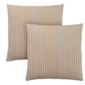 TopComfy Support Pillow Set of 2 Decorative Throw Pillows with Classic Dot Design for Sofa or Bed, Brown and Beige, 17"*17"*3" - 1 of 4