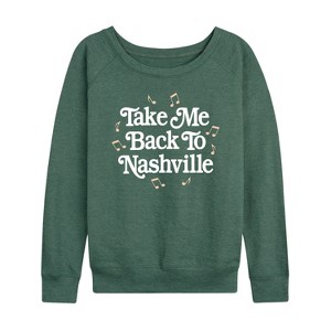 Women's - Instant Message - Country Casuals Lightweight French Terry Wide Neck Long Sleeve Shirt - 1 of 4