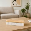 Decorative Box for Home Decor with Lid - Marble Jewelry and Keepsake Storage Box Ideal for Living Room Decor, Entryway, or Bookshelf - 2" White & Tan - 2 of 4