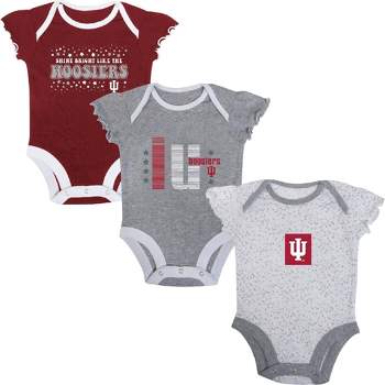 NCAA Indiana Hoosiers Infant Girls' 3pk Bodysuit Set